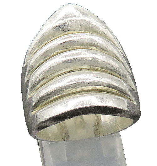 MEXICO 925 Sterling Silver  Vintage Shiny Fluted Band Ring Sz 8  RG21232