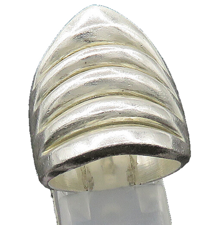 MEXICO 925 Sterling Silver  Vintage Shiny Fluted Band Ring Sz 8  RG21232