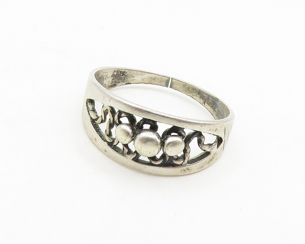 925 Sterling Silver  Vintage Rope Twist Swirl Detail Band Ring Sz 6  RG18789