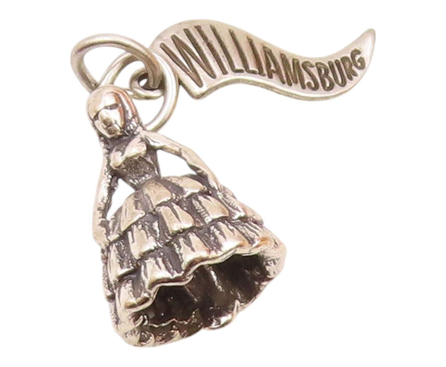 925 Sterling Silver Vintage Woman In Dress Williamsburg Pendant PT17908