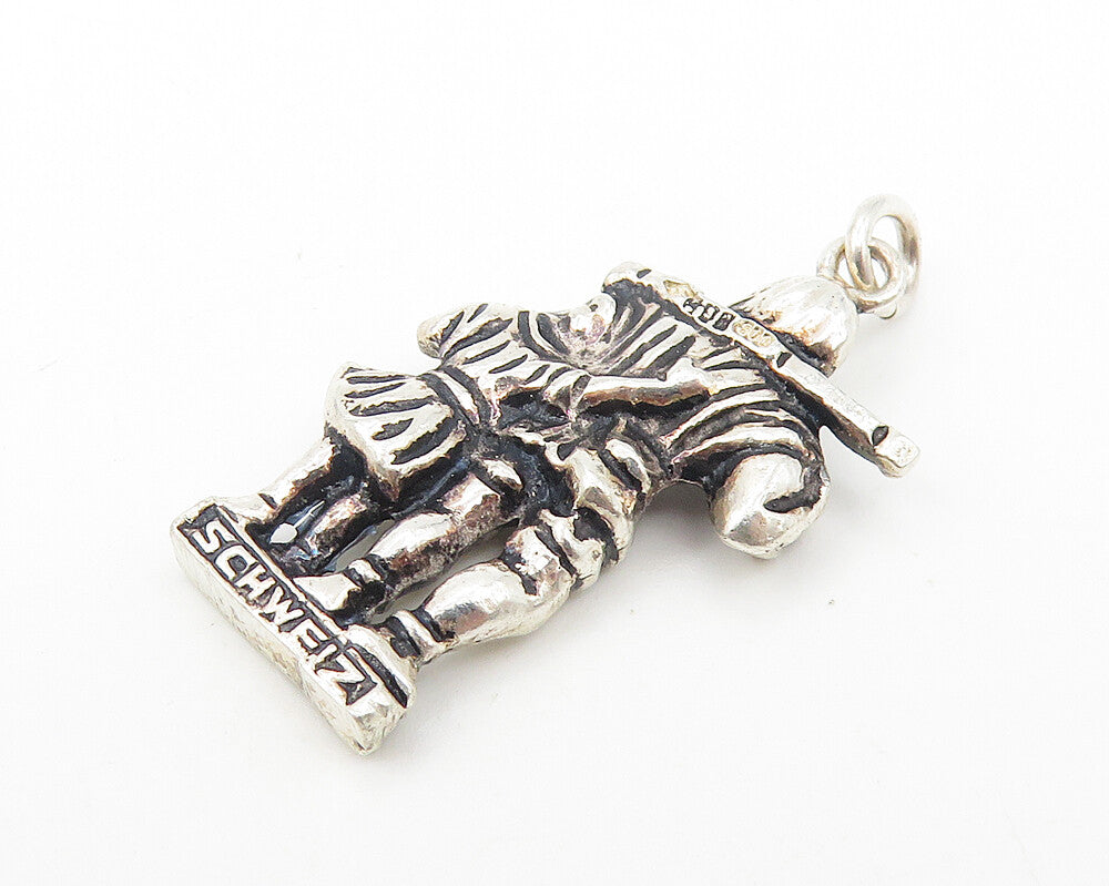 925 Sterling Silver  Vintage Petite Man & Child Schweiz Statue Pendant  PT9030