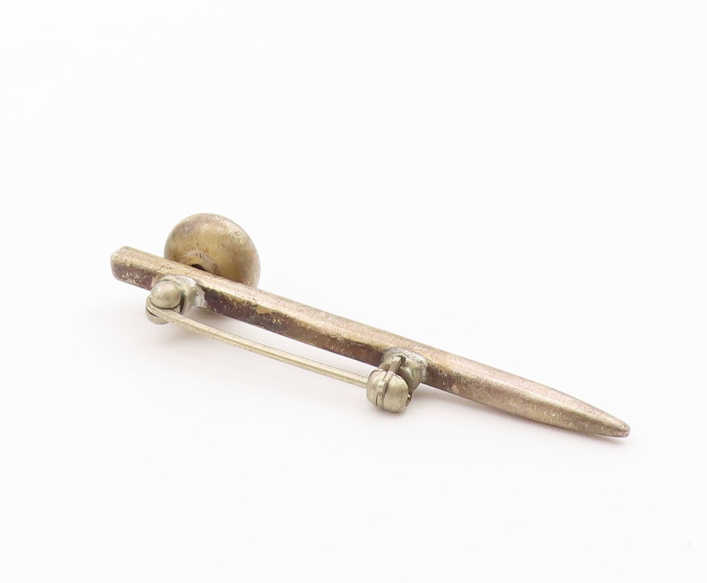 925 Sterling Silver  Vintage Spiral Detail Pointed Brooch Pin  BP8523