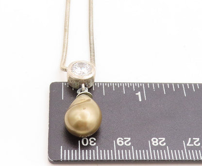 CAROLEE 925 Silver Vintage Round Cubic Zirconia Snake Chain Necklace  NE1905