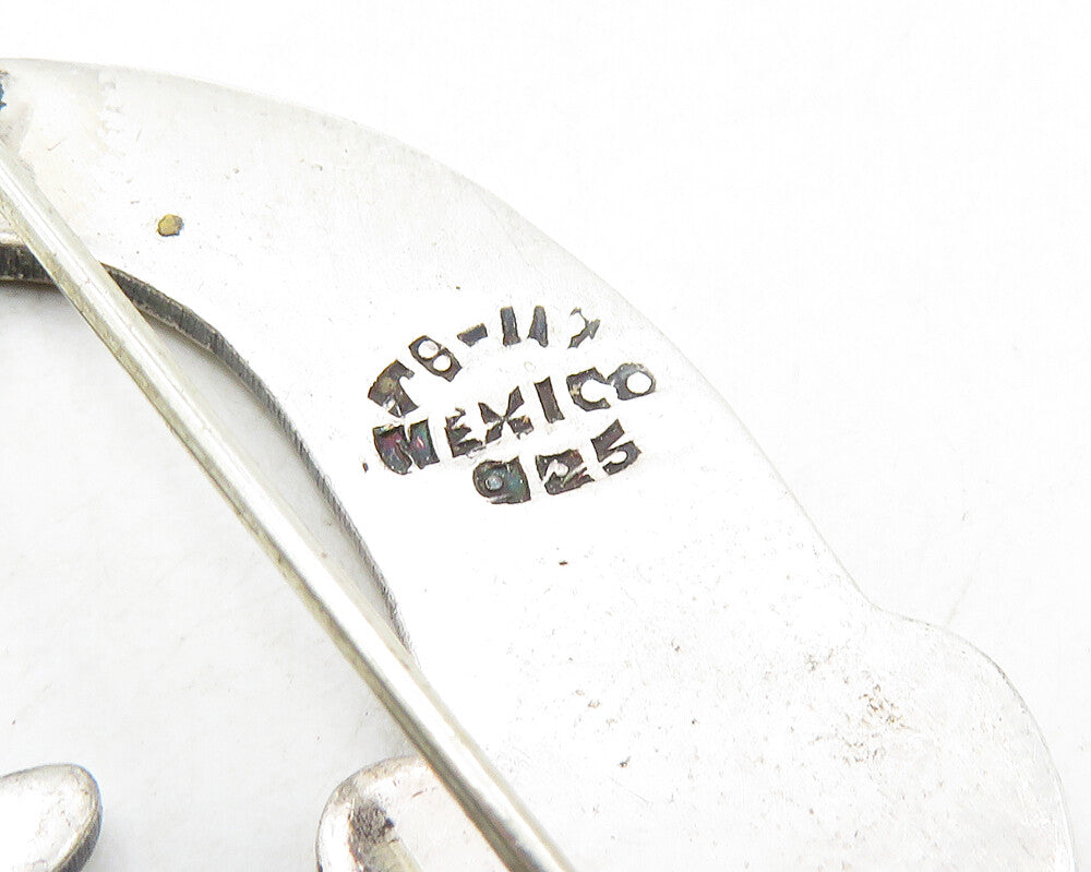 MEXICO 925 Sterling Silver  Vintage Sitting Cat G Initial Brooch Pin  BP3747