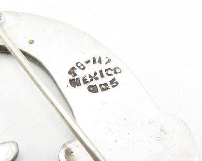 MEXICO 925 Sterling Silver  Vintage Sitting Cat G Initial Brooch Pin  BP3747