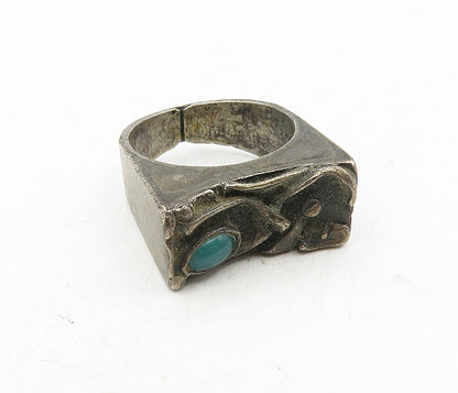 ISRAEL 925 Sterling Silver  Vintage Handmade Carnelian Band Ring Sz 7.5 RG9035