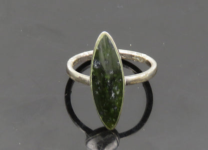 925 Sterling Silver  Vintage Obsidian Smooth Cocktail Ring Sz 5  RG20655