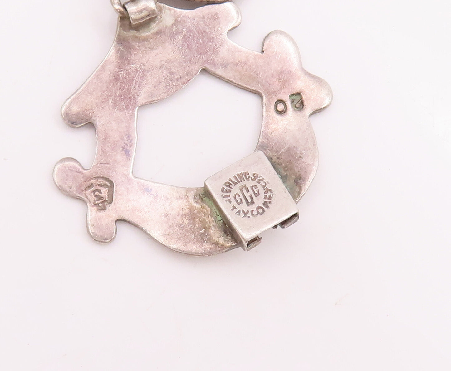 925 Sterling Silver Vintage Bracelet MEXICO Swirly Etched Frames Linked  BT10572