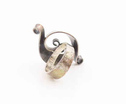 925 Sterling Silver Vintage Ring GRANIT FINLAND Swirly Curve Band  Sz 6  RG34450