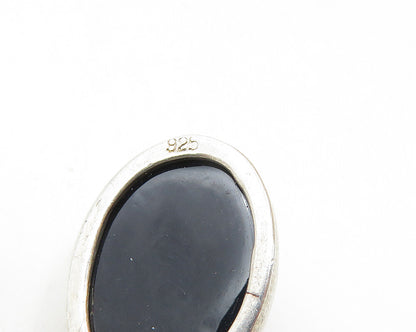 925 Sterling Silver  Vintage Cabochon Cut Amber Knotted Drop Pendant  PT7593