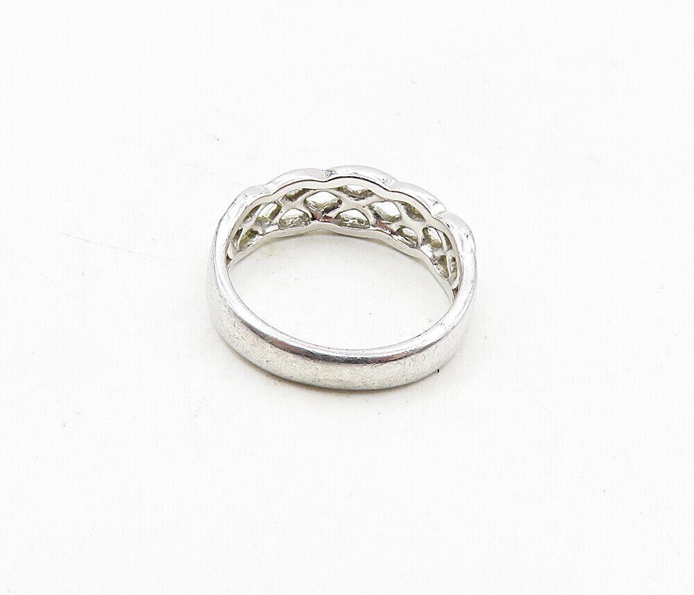 925 Sterling Silver   Shiny Open Celtic Knot Design Band Ring Sz 6  RG9201