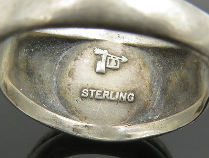 POST BELL 925 Sterling Silver Vintage Square Hematite Band Ring Sz 7  RG24681