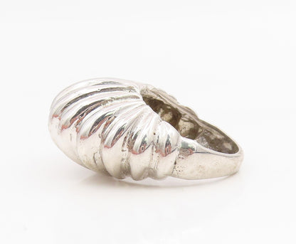 925 Sterling Silver Vintage Ring Minimalist Fluted Dome Band  Sz 6.5  RG35294