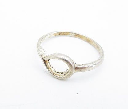 925 Sterling Silver  Vintage Shiny Loop Swirl Design Band Ring Sz 9  RG7459