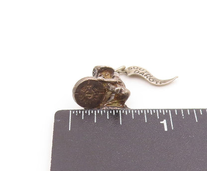925 Sterling Silver Vintage Pendant Goldstone South Dakota Prospector  PT26221