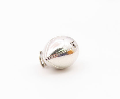 925 Sterling Silver  Vintage Shiny Hollow Football Motif Sport Pendant  PT6988