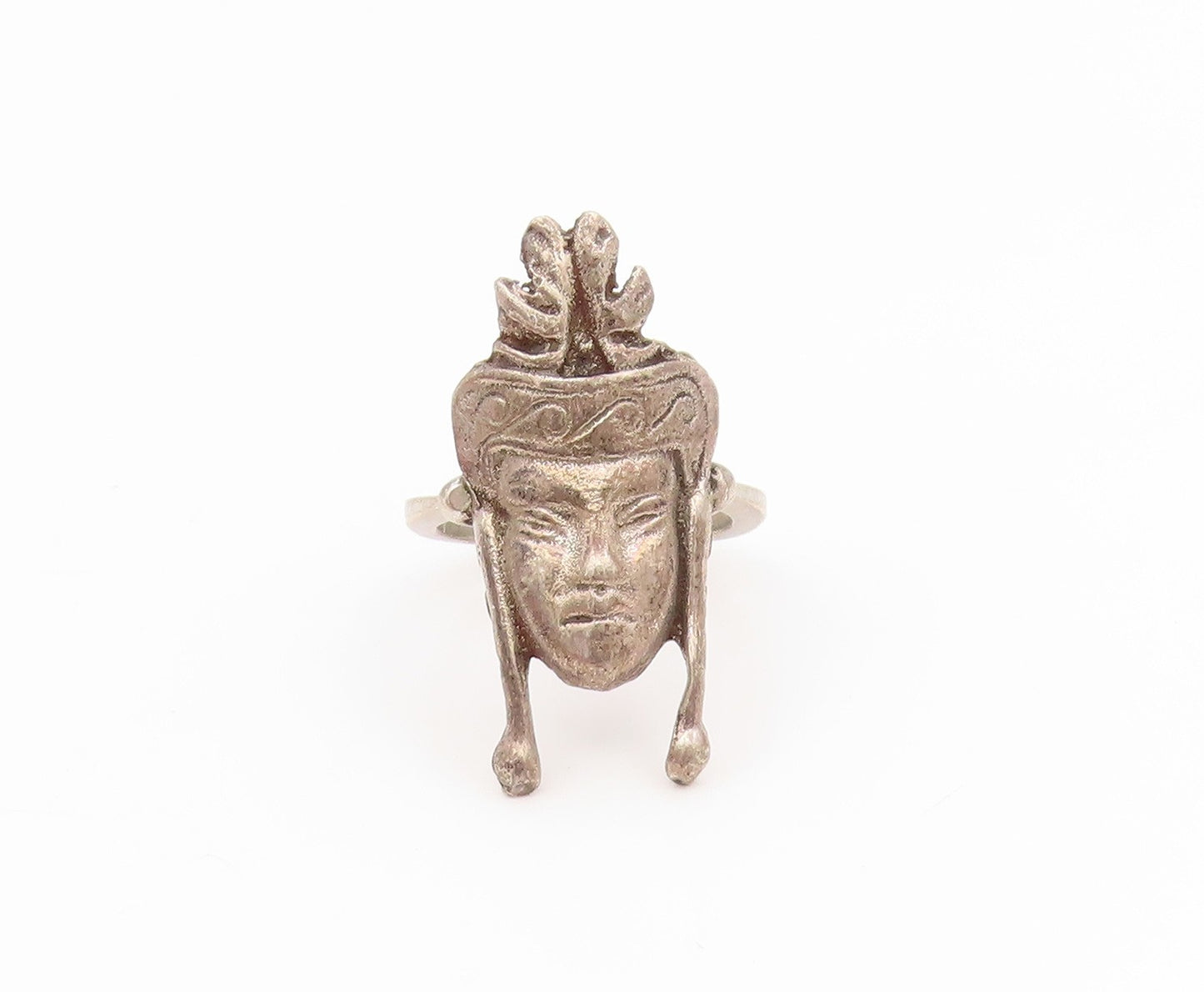 925 Sterling Silver Vintage Ring Ethnic Figural With Headdress  Sz 6.5  RG34559