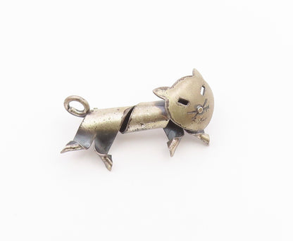 BEAU 925 Sterling Silver  Vintage Fashion Twisted Cat Brooch Pin  BP9786