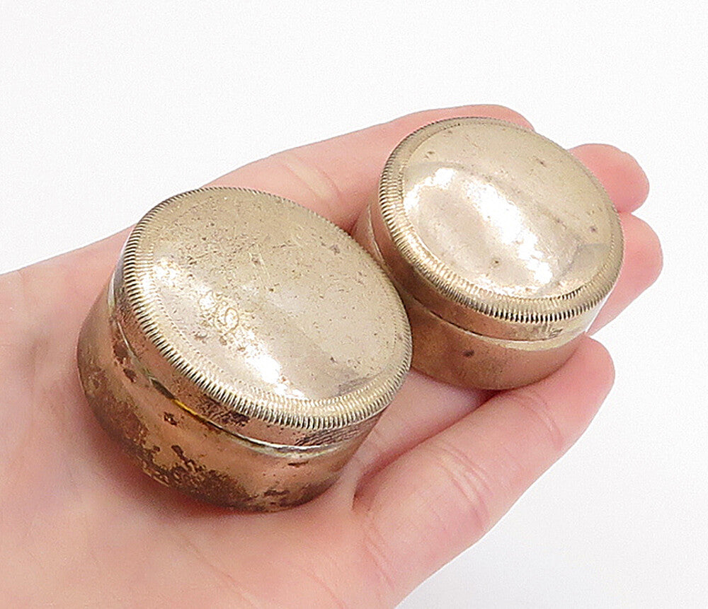 RUSSIA 925 Silver  Vintage 2 Pcs Etched Round Pill Box Set (OPENS)  TR1064