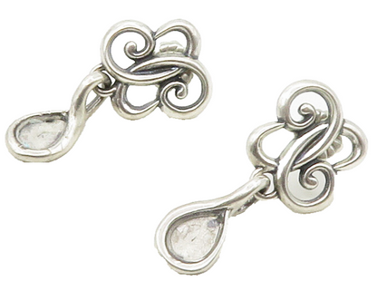 CAROLYN POLLACK RELIOS 925 Silver  Vintage Butterfly Drop Earrings  EG8504