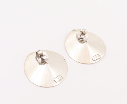 14k Gold 925 Sterling Silver Vintage Earrings Designer Reverse Dome Cone EG12929