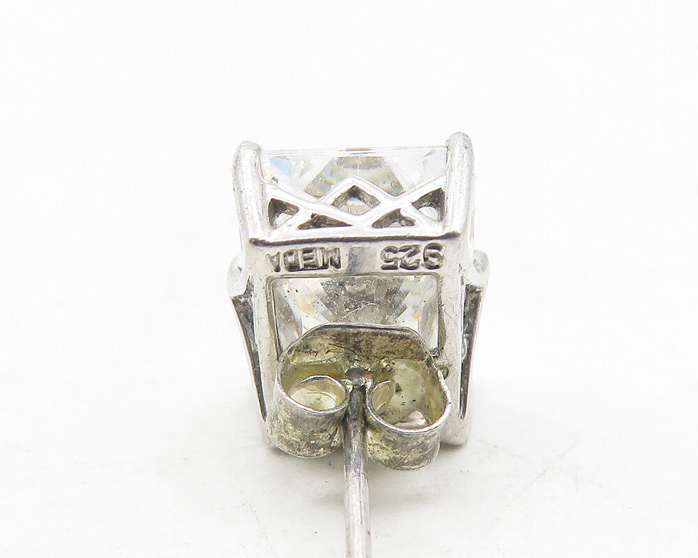 925 Sterling Silver  Prong Set Sparkling Cubic Zirconia Stud Earrings  EG6255