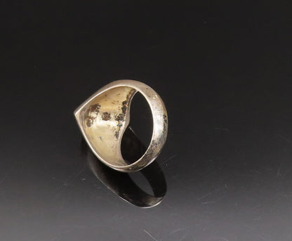 925 Sterling Silver  Vintage Minimalist Pyramid Dome Ring Sz 8  RG25619