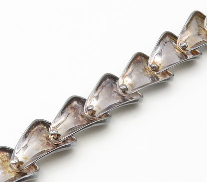 RLM STUDIO 925 Silver  Vintage Dark Tone Modernist Chain Bracelet  BT6542