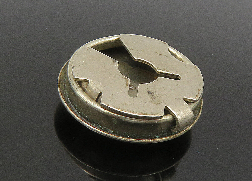 SOUTHWESTERN 925 Sterling Silver Vintage Shiny Etched Button Cover TR3127