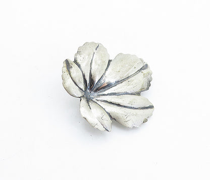 JEWEL ART 925 Sterling Silver  Vintage Autumn Leaf Motif Brooch Pin  BP2358