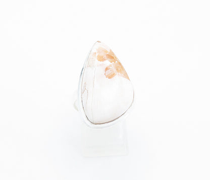 925 Sterling Silver  Cabochon Cut Jasper Polished Cocktail Ring Sz 8  RG7760