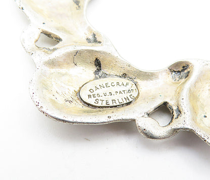 DANECRAFT 925 Sterling Silver  Vintage Floral Leaf Wreath Brooch Pin  BP2433