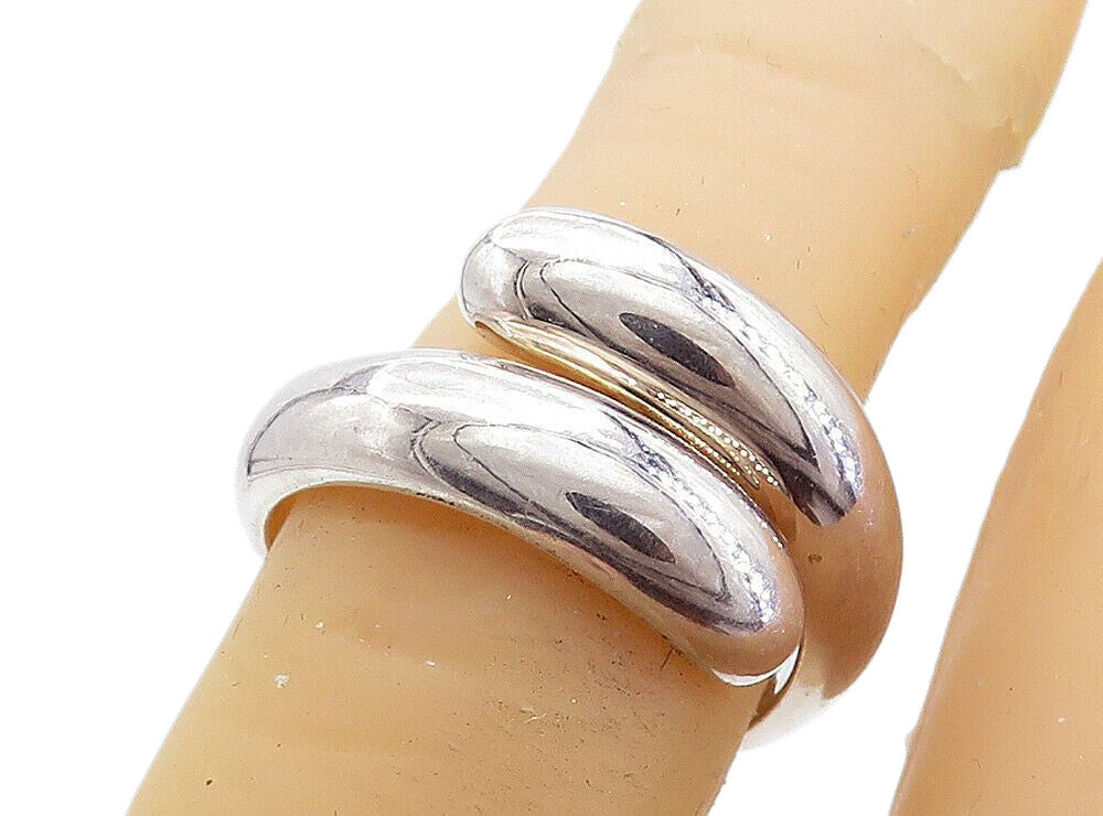 DOUG PAULUS 925 Sterling Silver  Shiny Polished Bypass Band Ring Sz 6.5 RG3926