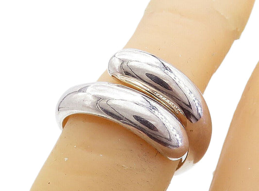 DOUG PAULUS 925 Sterling Silver  Shiny Polished Bypass Band Ring Sz 6.5 RG3926