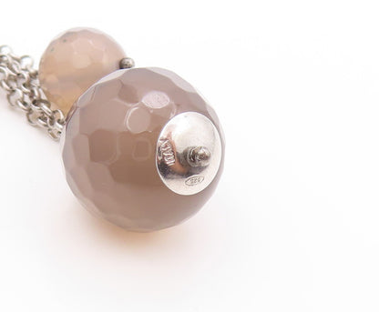925 Sterling Silver Vintage Pendant IPPOCAMPO Dangling Smokey Quartz  PT23944