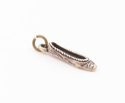 925 Sterling Silver  Vintage Petite Ballerina Flat Shoe Pendant  PT18025