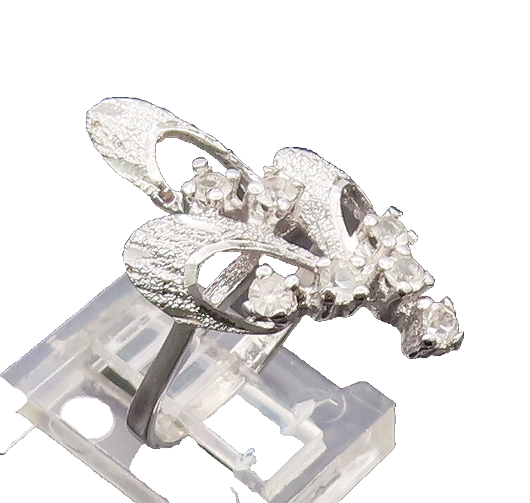 925 Sterling Silver Vintage Ring UNCAS Rough Swirly U Carved Topaz Sz 6  RG27603