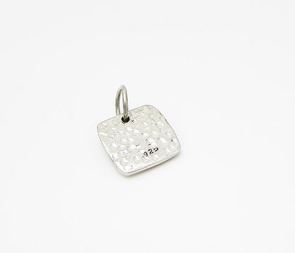 925 Sterling Silver  Vintage Hammered Leveled Blocks Drop Pendant  PT2152