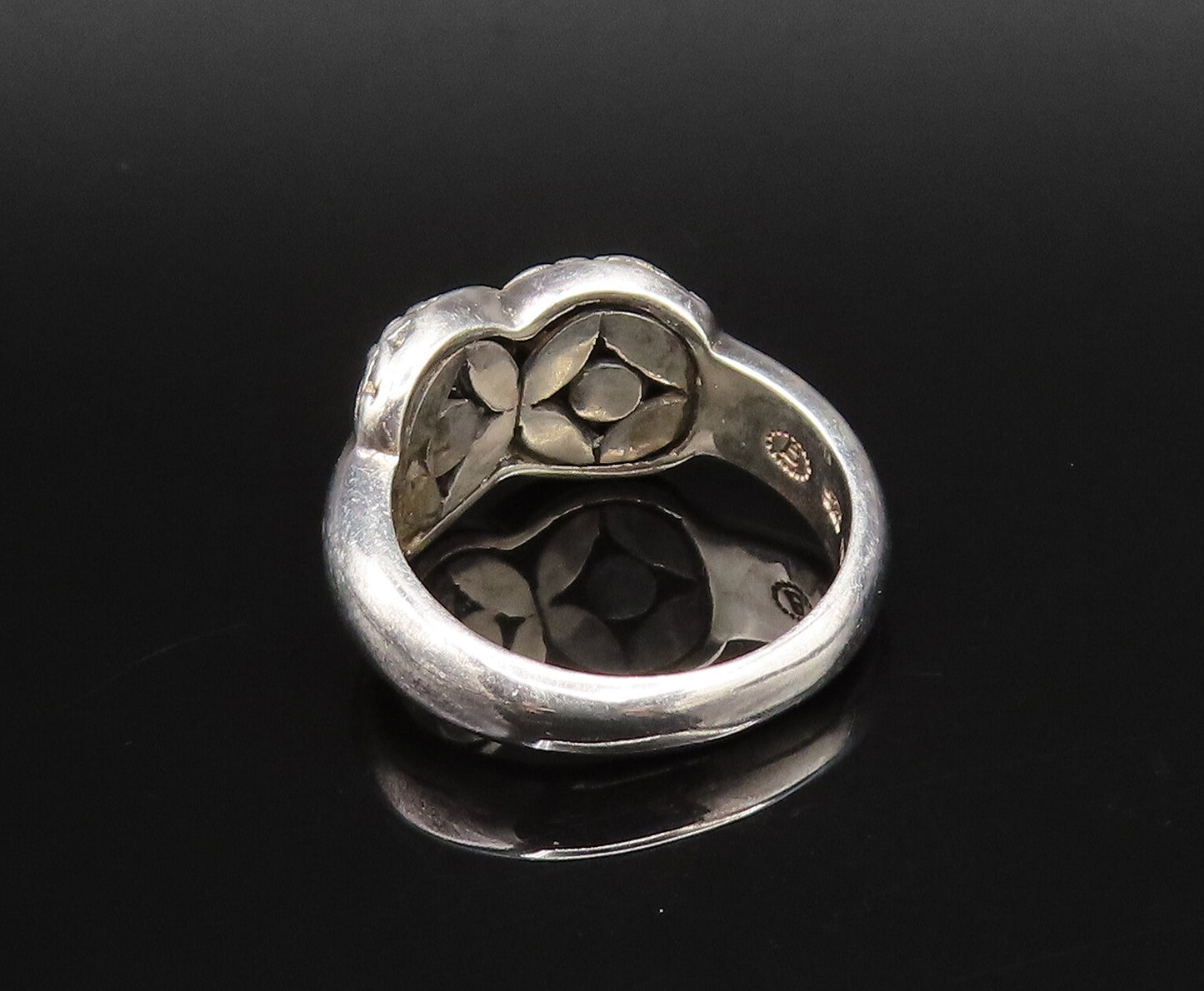 925 Sterling Silver  Vintage Butterfly Motif X Crisscross Ring Sz 7  RG25828