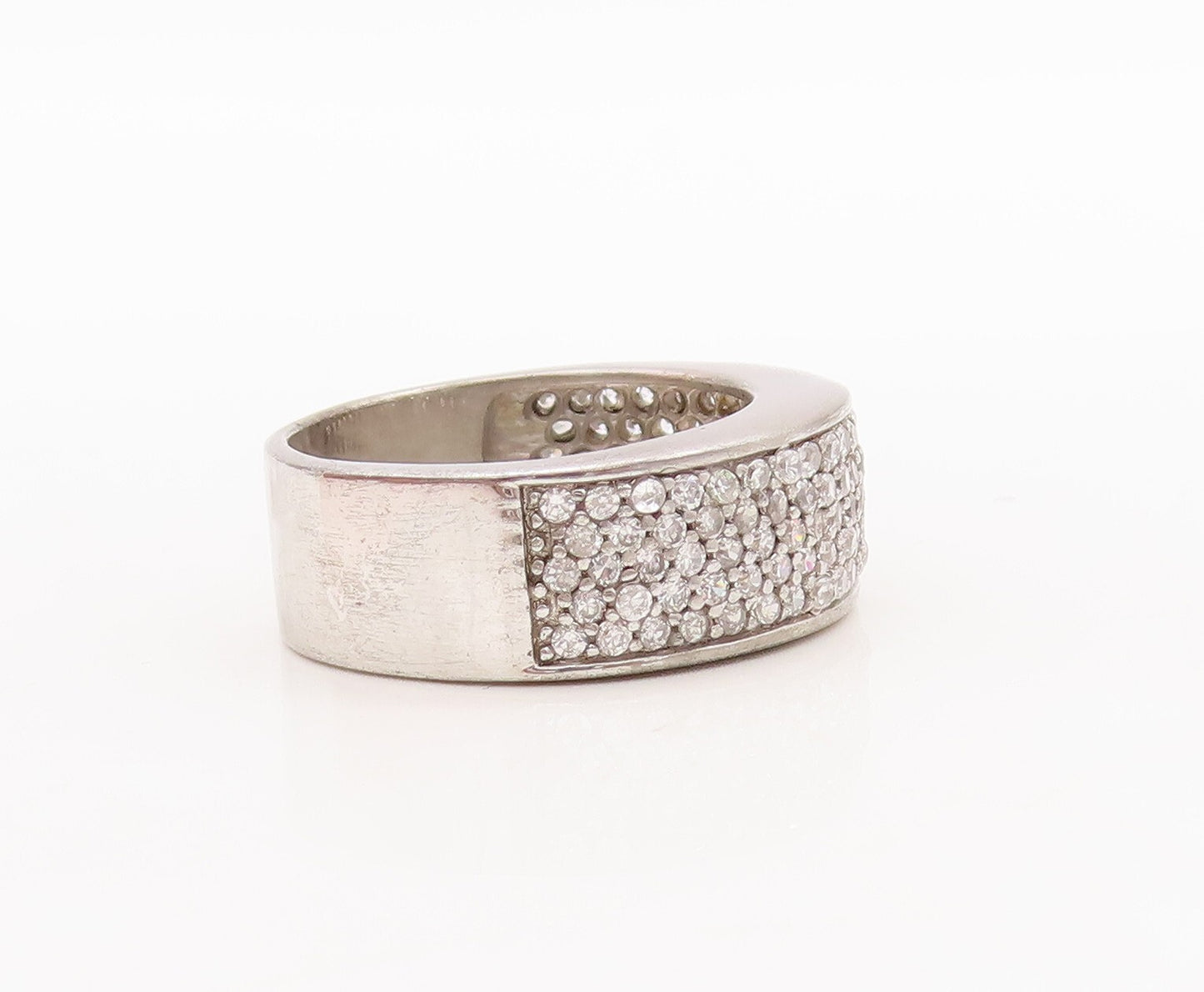 925 Sterling Silver Vintage Ring Minimalist CZ Inlay Band  Sz 7  RG29803