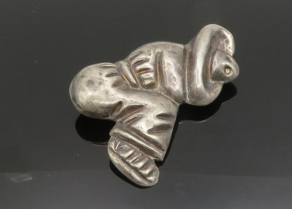MEXICO 925 Sterling Silver  Vintage Antique Sitting Man Brooch Pin  BP7892
