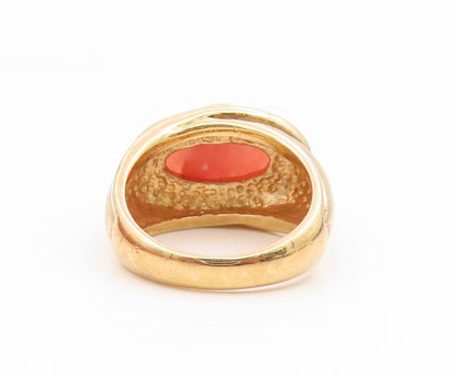 925 Sterling Silver Vintage Ring Gold Plated Rhodochrosite Band  Sz 6  RG35211