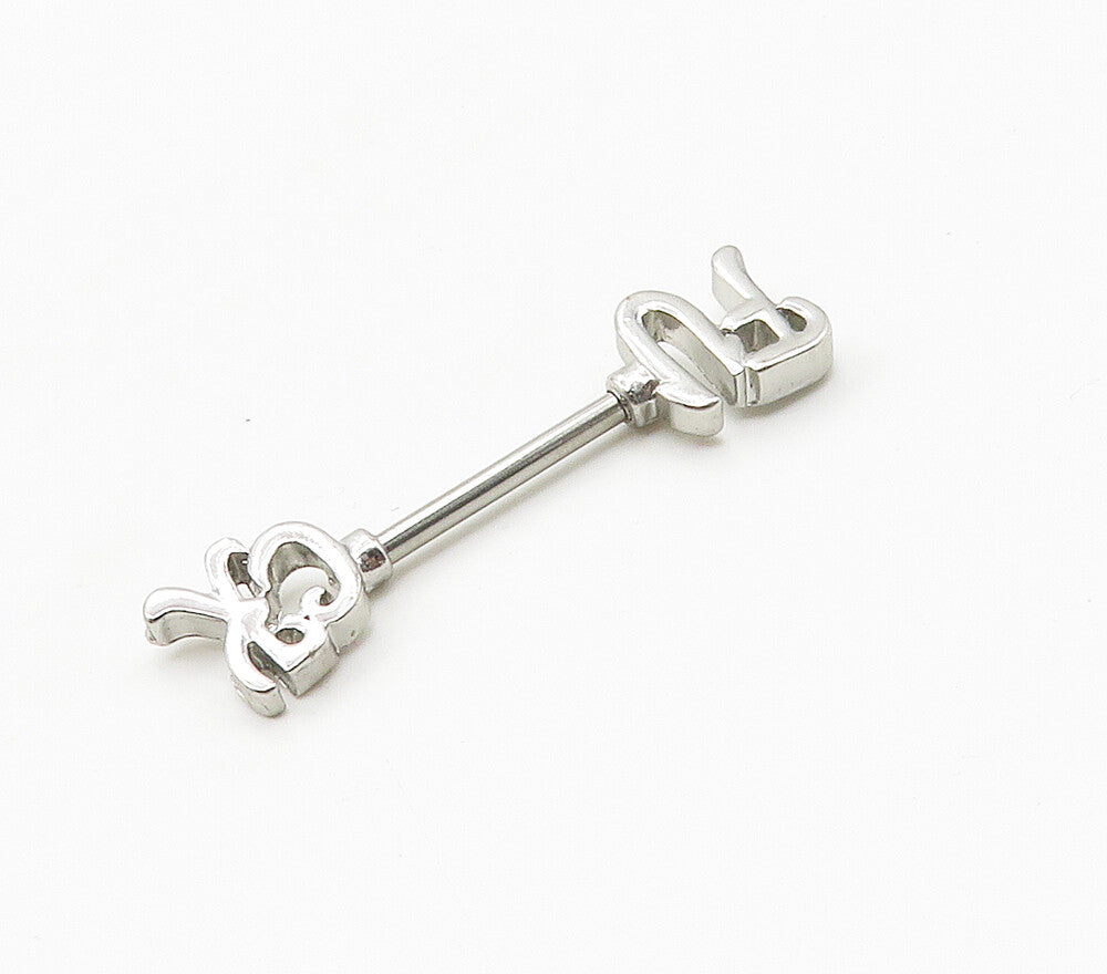 925 Sterling Silver  Shiny Smooth Screw End Body Piercing Barbell  TR2181