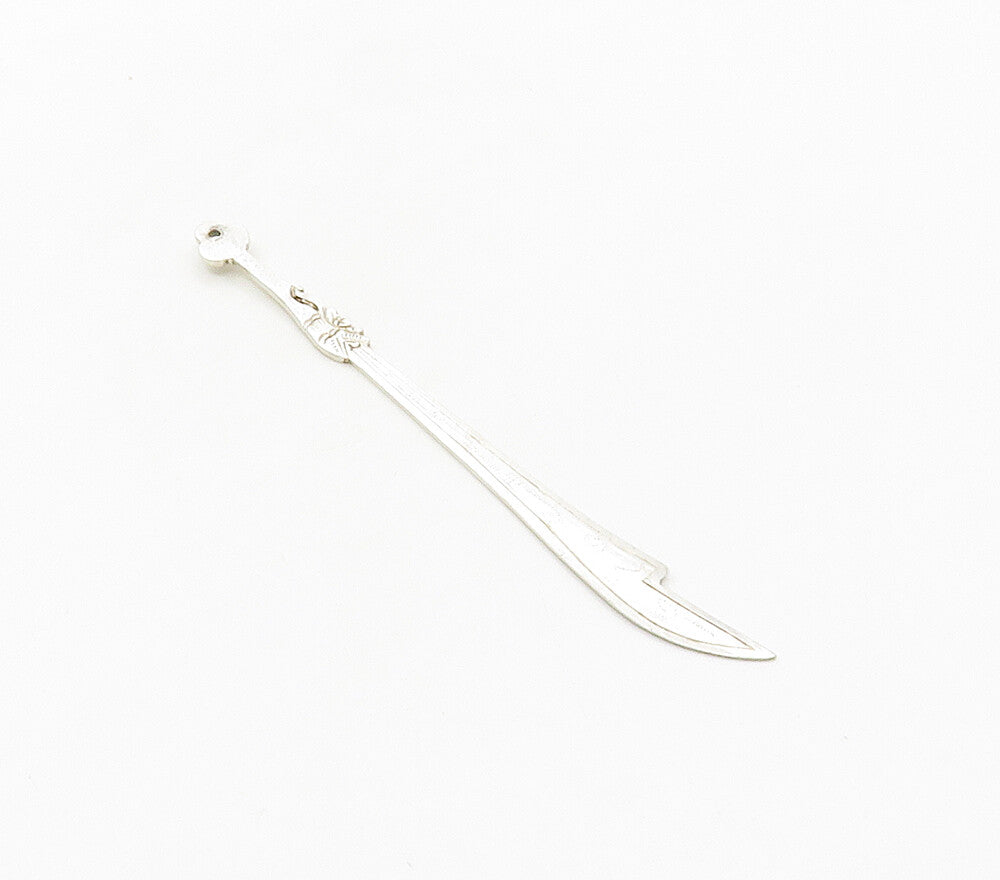 925 Sterling Silver  Vintage Swirl Patterned Sword Motif Pendant  PT12840