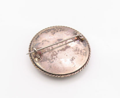 925 Sterling Silver Vintage Brooch Pin ENGLAND Antique Crinoline Lady  BP12540