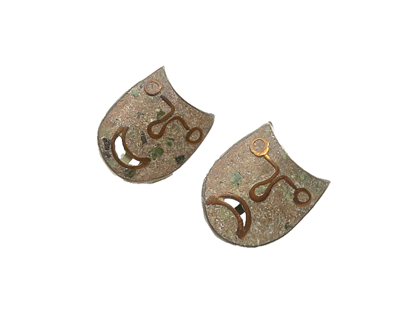 MEXICO 925 Silver  Vintage Drama Theater Masks Non Pierce Earrings  EG9744