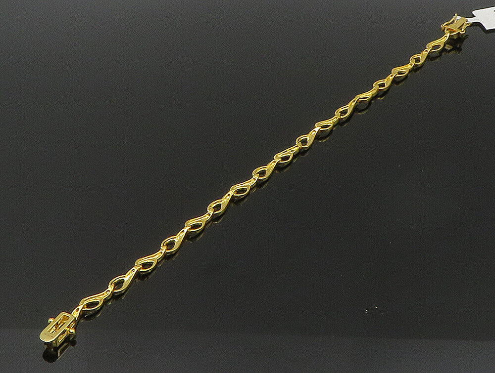 Gold Over 925 Sterling Silver Genuine Diamond Two Tone Tennis Bracelet BT1089