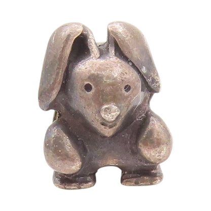 925 Sterling Silver Vintage Pendant PANDORA Dark Tone Rabbit Charm  PT23948