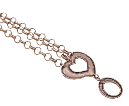 SILPADA 925 Sterling Silver  Vintage O Chain Link Heart Toggle Bracelet BT9834