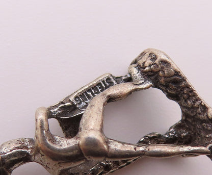 925 Sterling Silver  Vintage Petite Matador Bull Fighter Pendant  PT18665